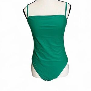 Relleciga OnePiece Swimsuit Sz L Green Spaghetti Straps Square Neck Beach Wear